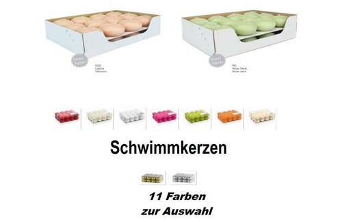 Schwimmkerzen farbauswahl 24er - schwimmkerzen,