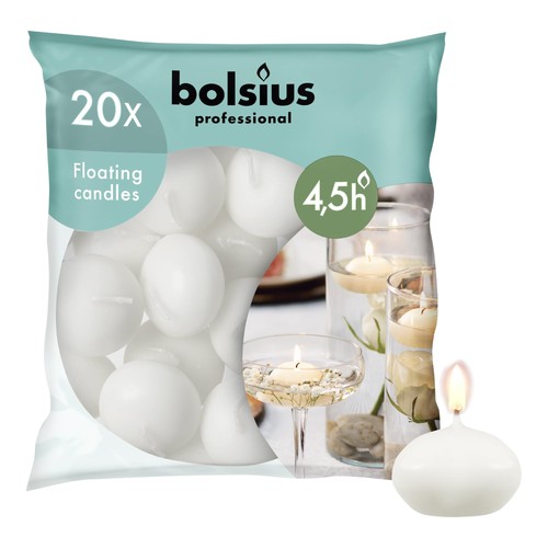 Bolsius schwimmkerzen weiß - schwimmkerzen,
